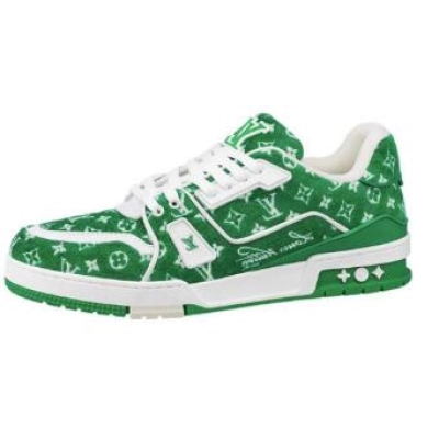 Louis Vuitton Trainer Green Monogram Textile  1ABFSA 01