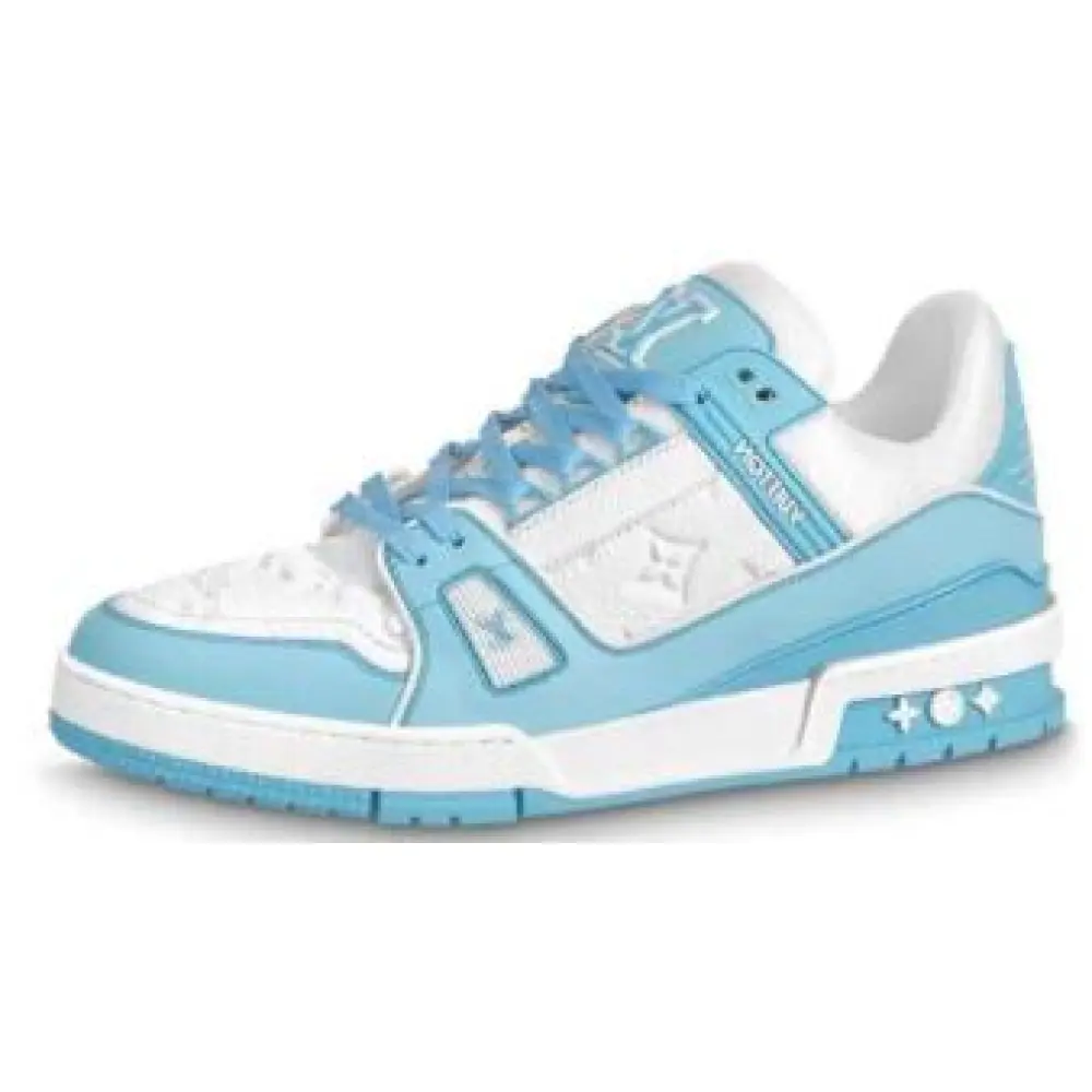 Louis Vuitton Trainer Low White Sky Blue 1AA6X4