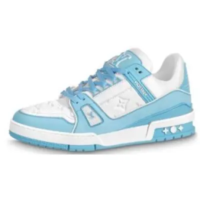 Louis Vuitton Trainer Low White Sky Blue 1AA6X4 01