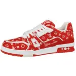 Louis Vuitton Trainer Red Monogram Textile 1ABFSU