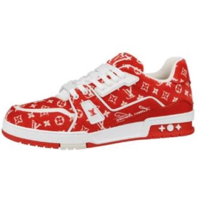 Louis Vuitton Trainer Red Monogram Textile 1ABFSU 01