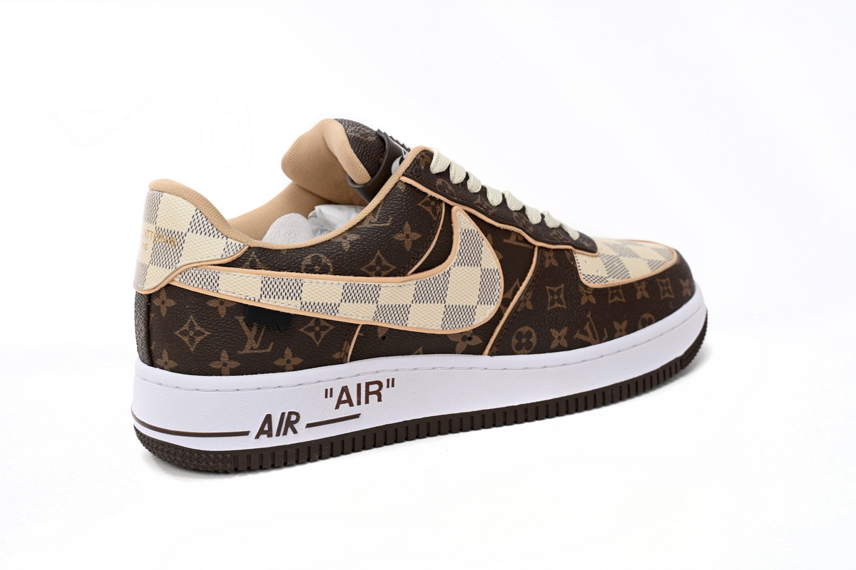 l**is V*t*n nike air force 1 low monogram brown damier azur
