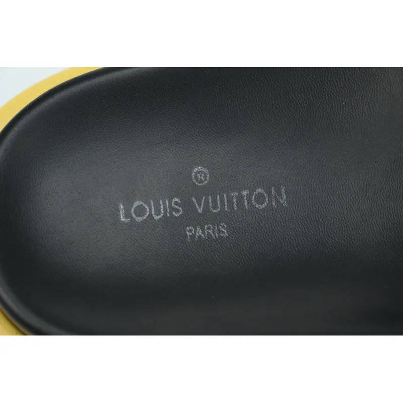 Louis Vuitton Pool Pillow Flat Comfort Mule Black and Grey Metal Label