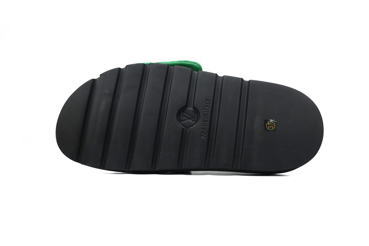 Louis Vuitton Pool Pillow Flat Comfort Mule Black Green Cloth