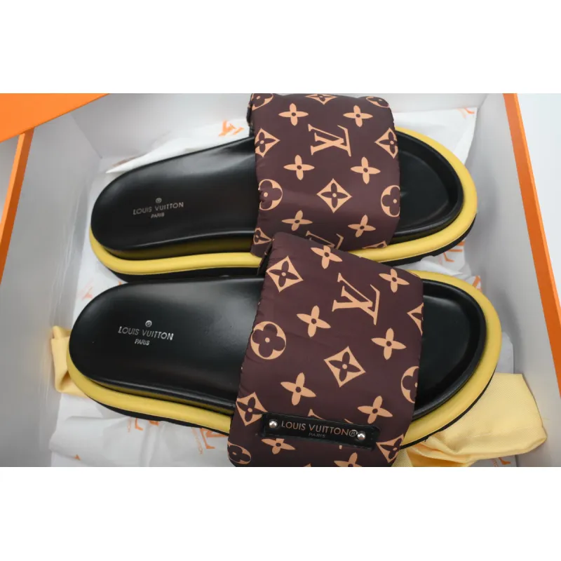 Louis Vuitton Pool Pillow Flat Comfort Mule Black Label  Brown