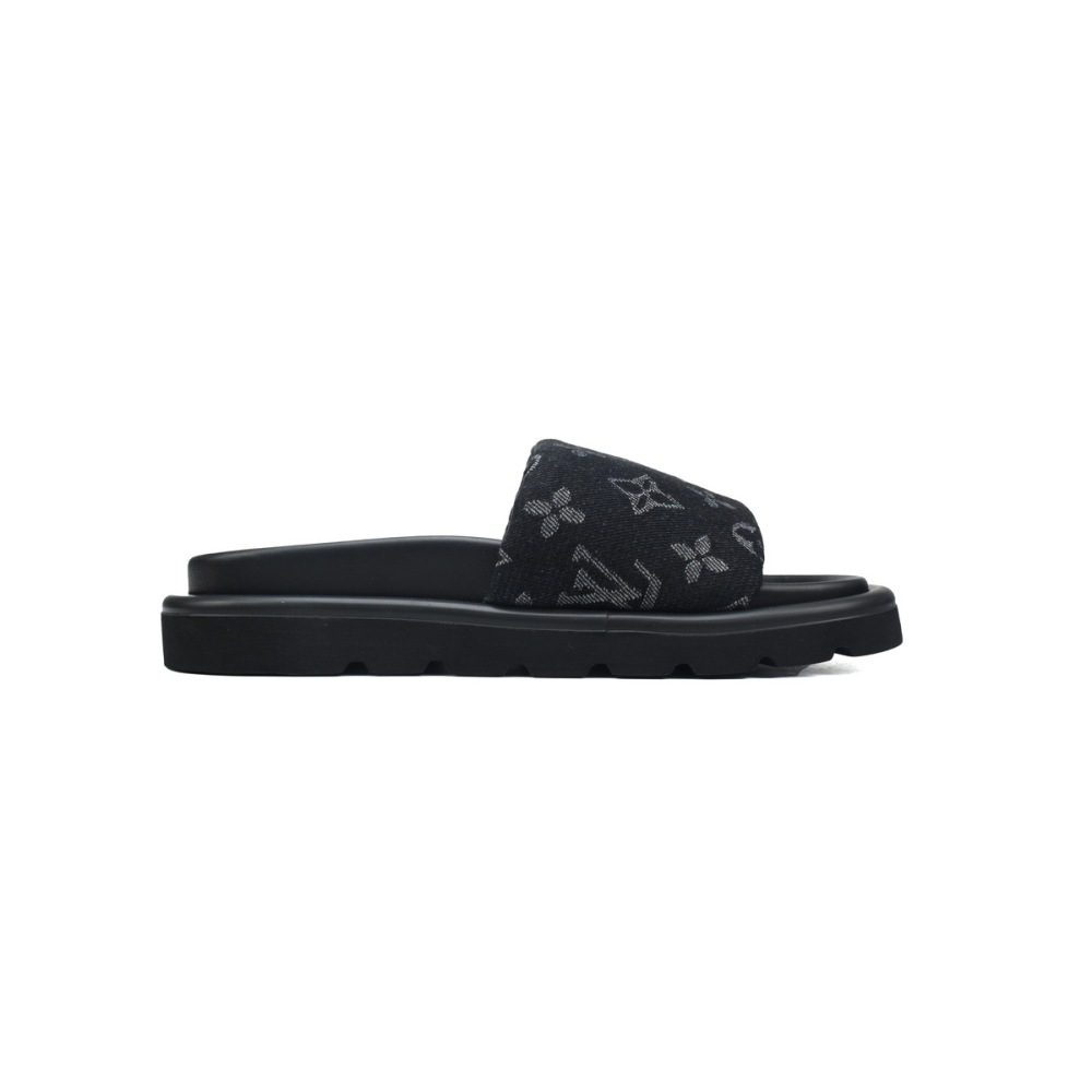 Louis Vuitton Pool Pillow Flat Comfort Mule Black Label Denim