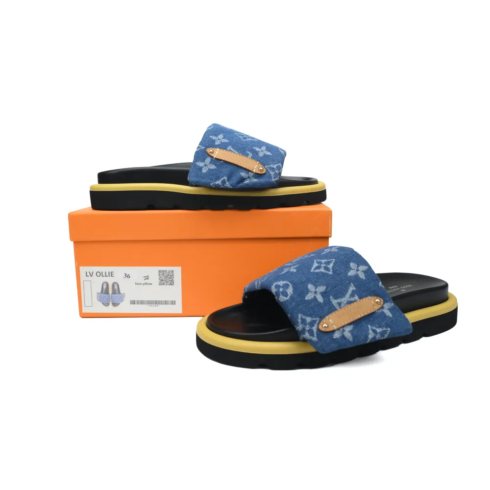 Louis Vuitton Pool Pillow Flat Comfort Mule Dark Blue Denim