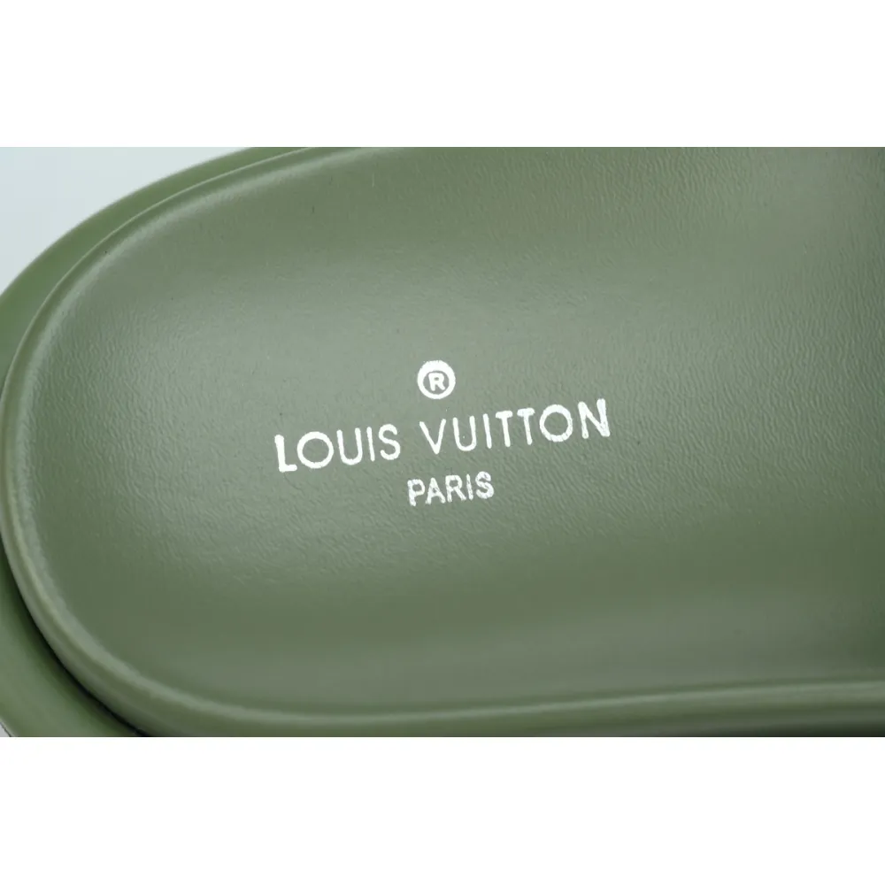 Louis Vuitton Pool Pillow Flat Comfort Mule Green Label Light Green Denim