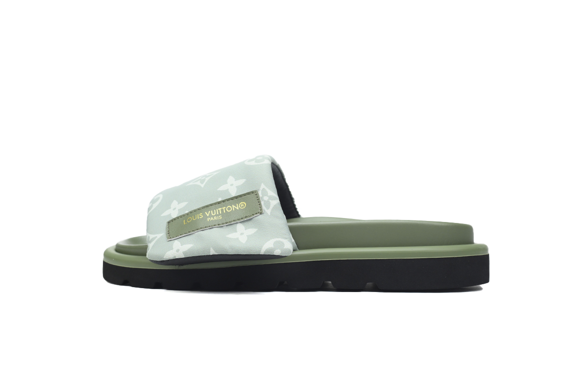 Louis Vuitton Pool Pillow Flat Comfort Mule Green Label Light Green Denim