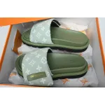 Louis Vuitton Pool Pillow Flat Comfort Mule Green Label Light Green Denim