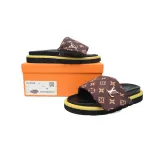 Louis Vuitton Pool Pillow Flat Comfort Mule Metal Label Brown