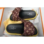 Louis Vuitton Pool Pillow Flat Comfort Mule Metal Label Brown