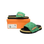 Louis Vuitton Pool Pillow Flat Comfort Mule Yellow Label Green Denim