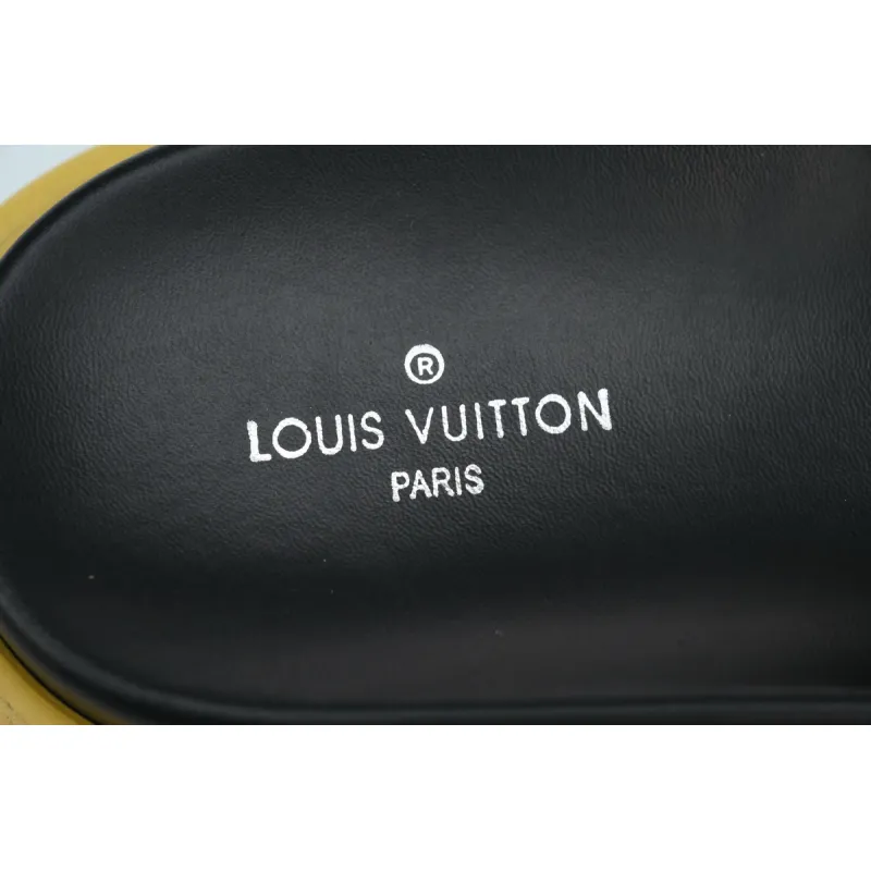 Louis Vuitton Pool Pillow Flat Comfort Mule Yellow Label Green Denim