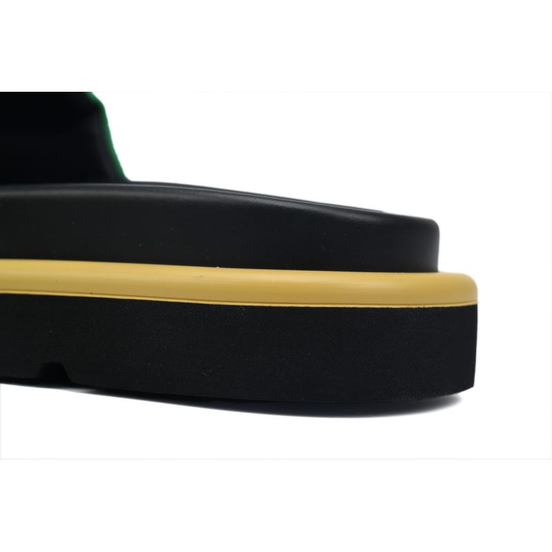 Louis Vuitton Pool Pillow Flat Comfort Mule Yellow Label Green Denim