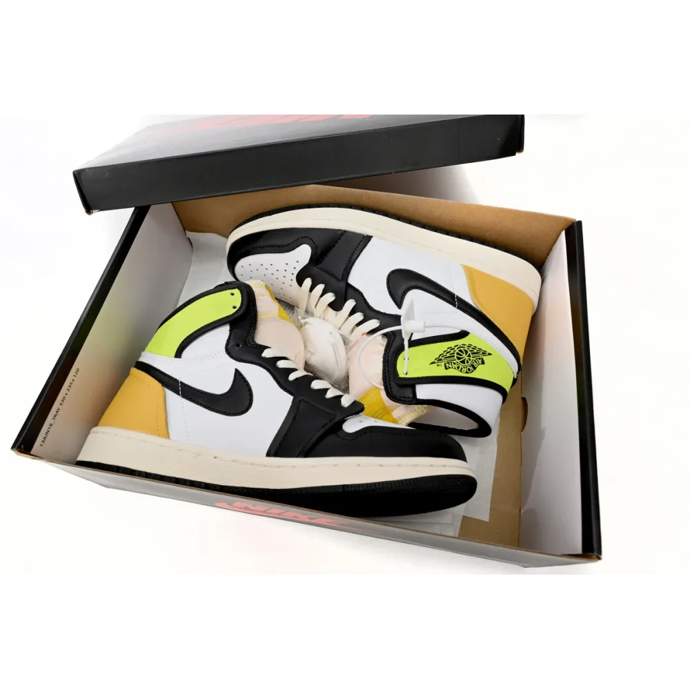 Air Jordan 1 Retro High White Black Volt University Gold  555088-118 