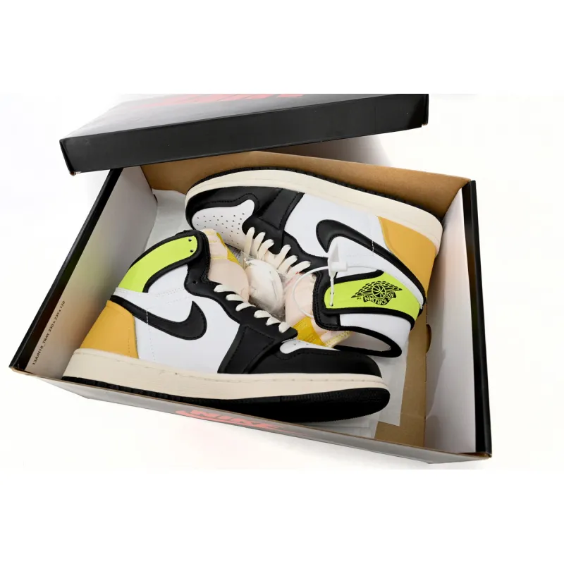 Air Jordan 1 Retro High White Black Volt University Gold  555088-118 