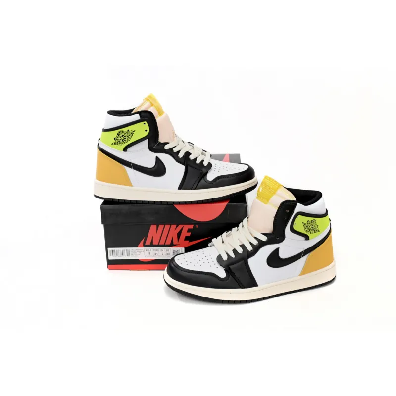 Air Jordan 1 Retro High White Black Volt University Gold  555088-118 