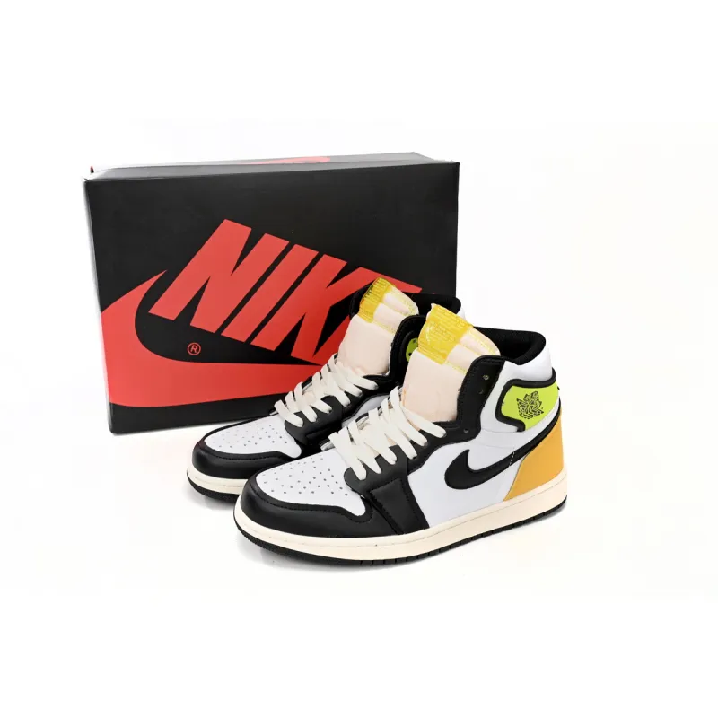 Air Jordan 1 Retro High White Black Volt University Gold  555088-118 