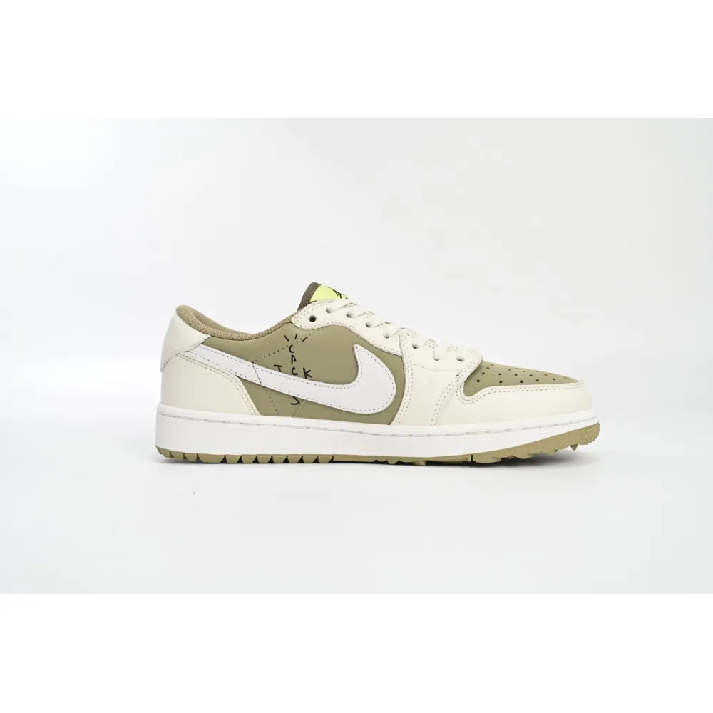 Air Jordan 1 Retro Low Golf Travis Scott Neutral Olive  FZ3124-200