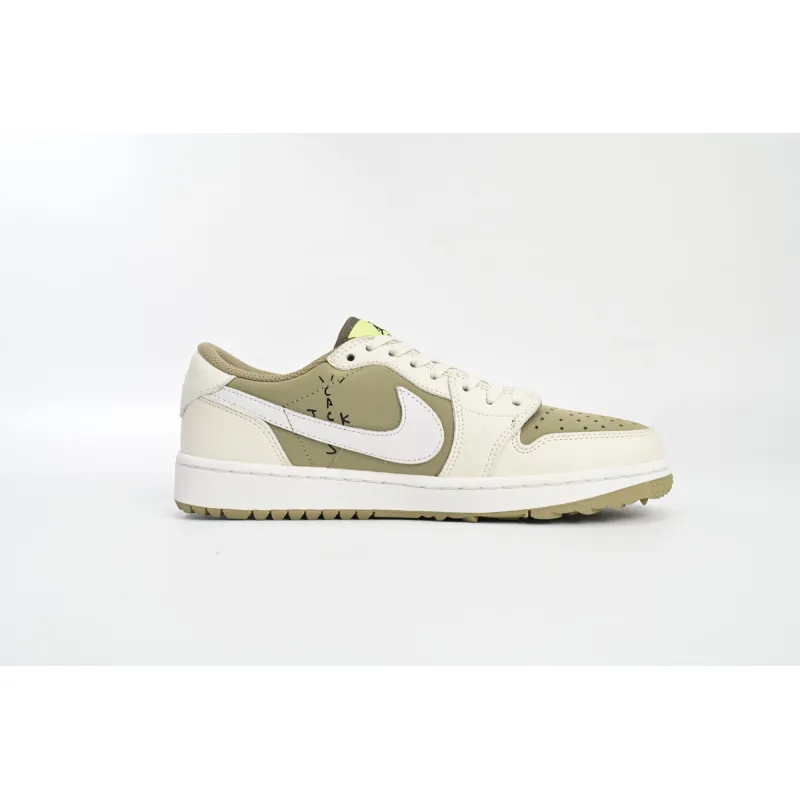 Air Jordan 1 Retro Low Golf Travis Scott Neutral Olive  FZ3124-200