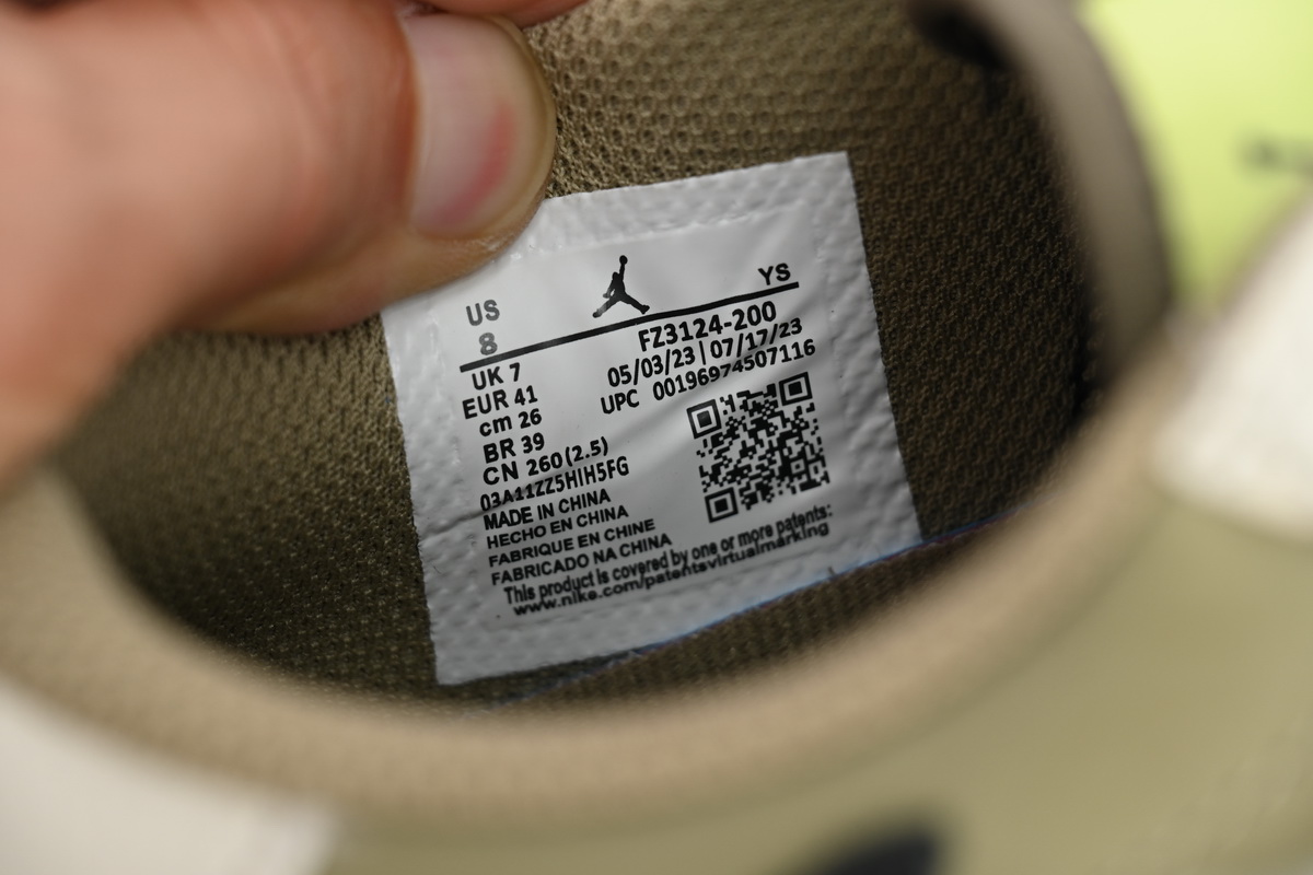 Air Jordan 1 Retro Low Golf Travis Scott Neutral Olive  FZ3124-200