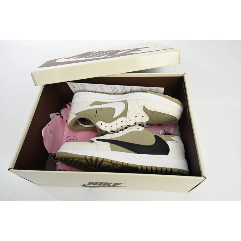 Air Jordan 1 Retro Low Golf Travis Scott Neutral Olive  FZ3124-200