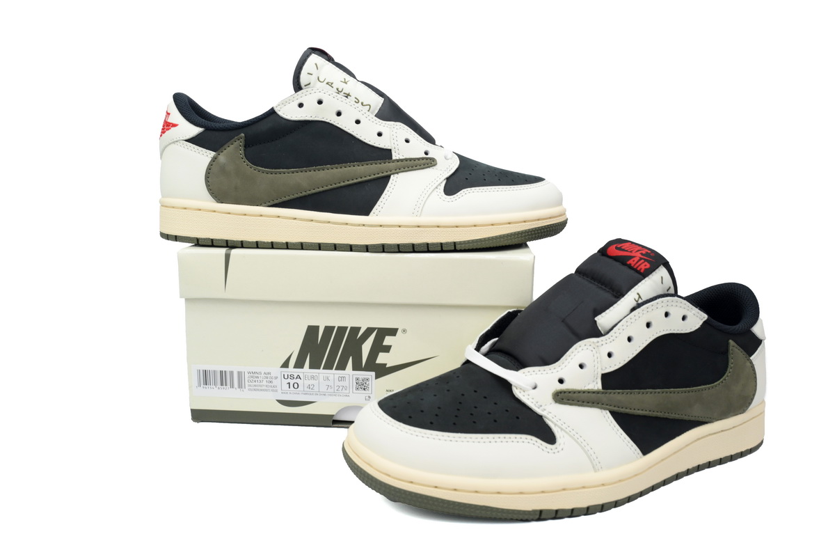 Air Jordan 1 Retro Low OG SP Travis Scott Olive (Women's)  DZ4137-106