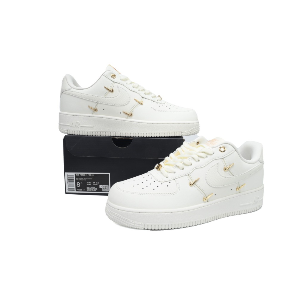 Nike Air Force 1 '07 LX CN Sail Gold Mini Swooshes   FV3654-111