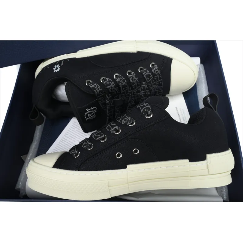 Dior B23 Skater Low Top ERL Black Cotton Canvas 3SN292ZWC_H968