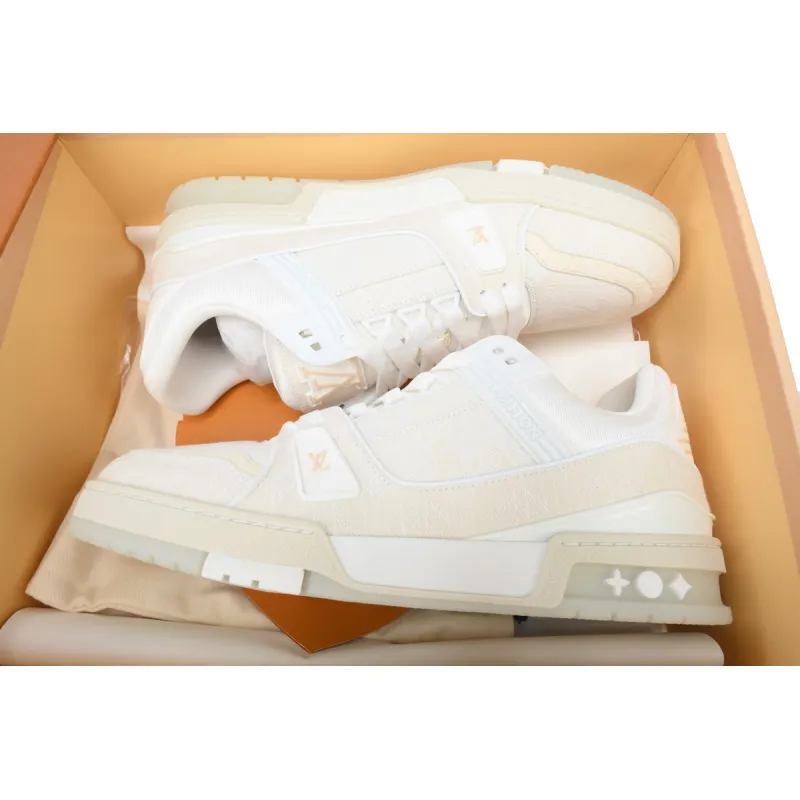 Louis Vuitton LV Trainer Beige Monogram Demin 1A8Z4W 