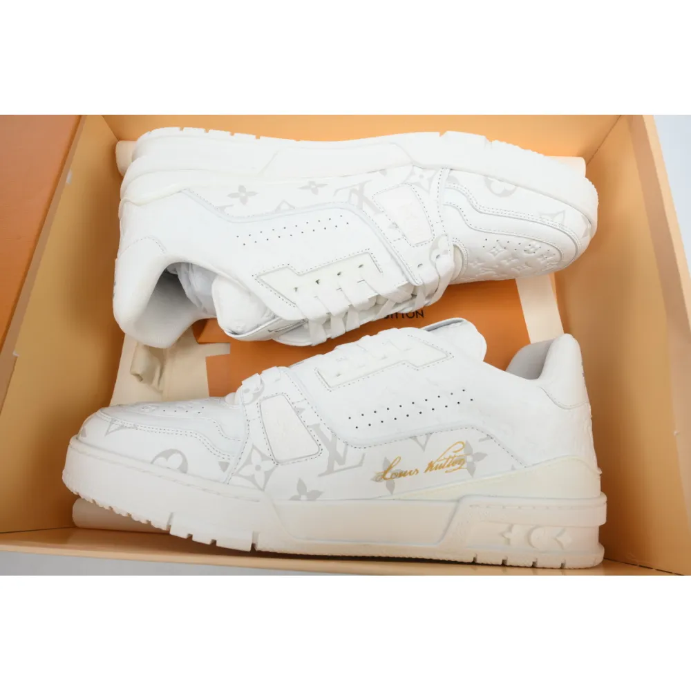 Louis Vuitton Trainer White  Signature 1A8WAY