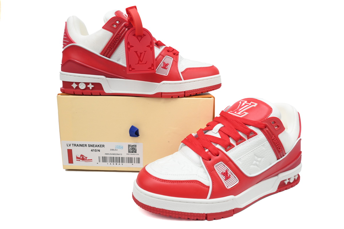 Louis Vuitton Trainer White Red