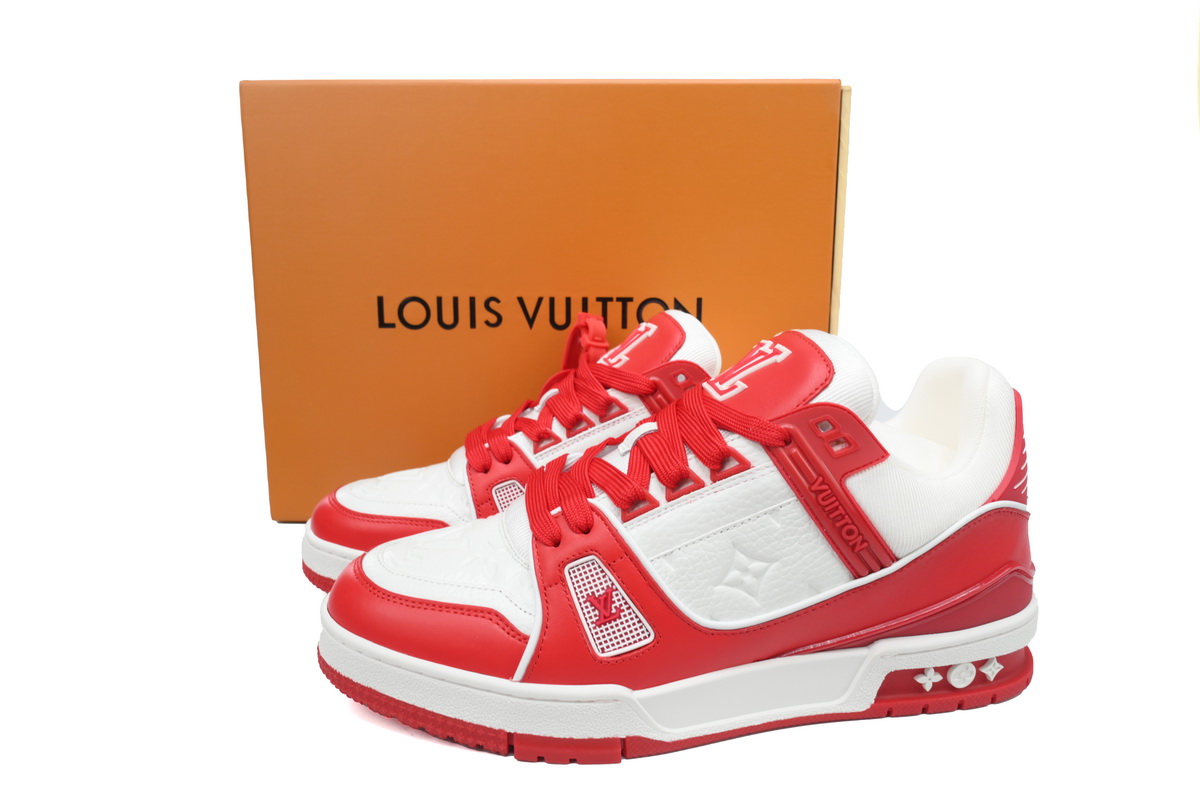 Louis Vuitton Trainer White Red