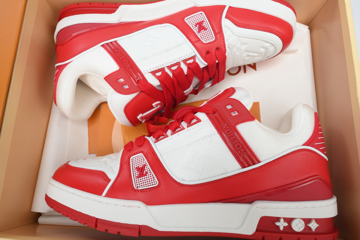 Louis Vuitton Trainer White Red