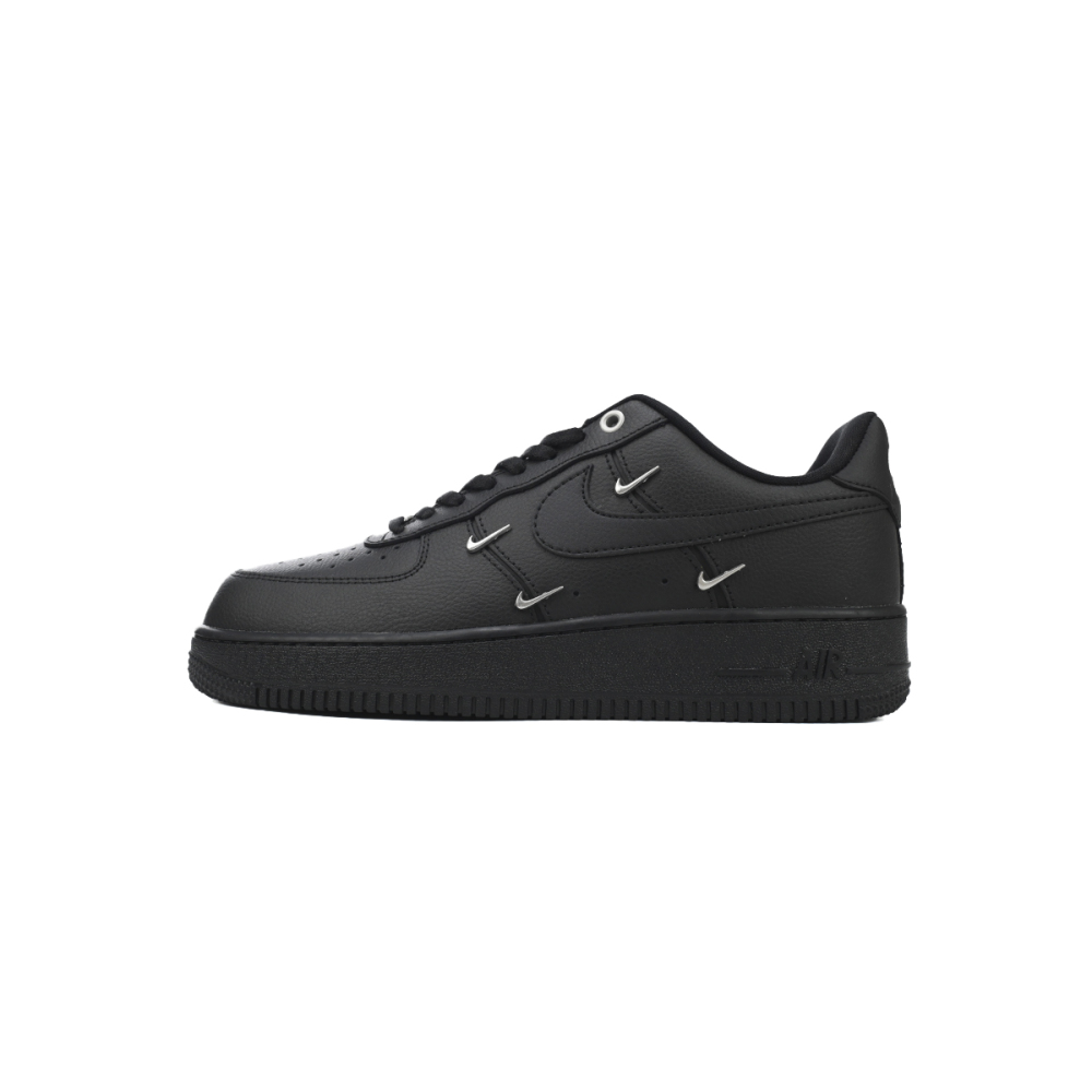 Nike Air Force 1 Low Black Silver Mini Swoosh  HQ1180-001