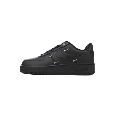 Nike Air Force 1 Low Black Silver Mini Swoosh  HQ1180-001 01