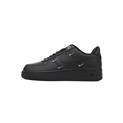 Nike Air Force 1 Low Black Silver Mini Swoosh  HQ1180-001 01