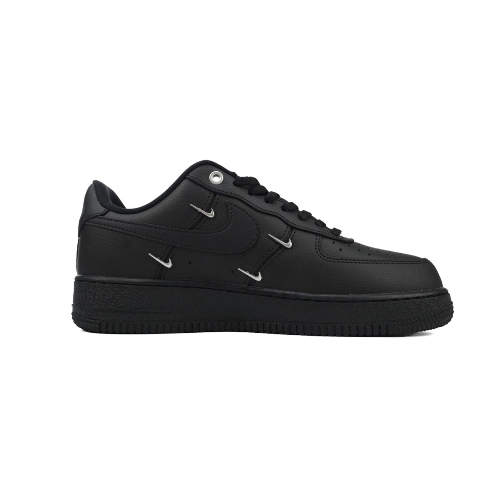 Nike Air Force 1 Low Black Silver Mini Swoosh  HQ1180-001