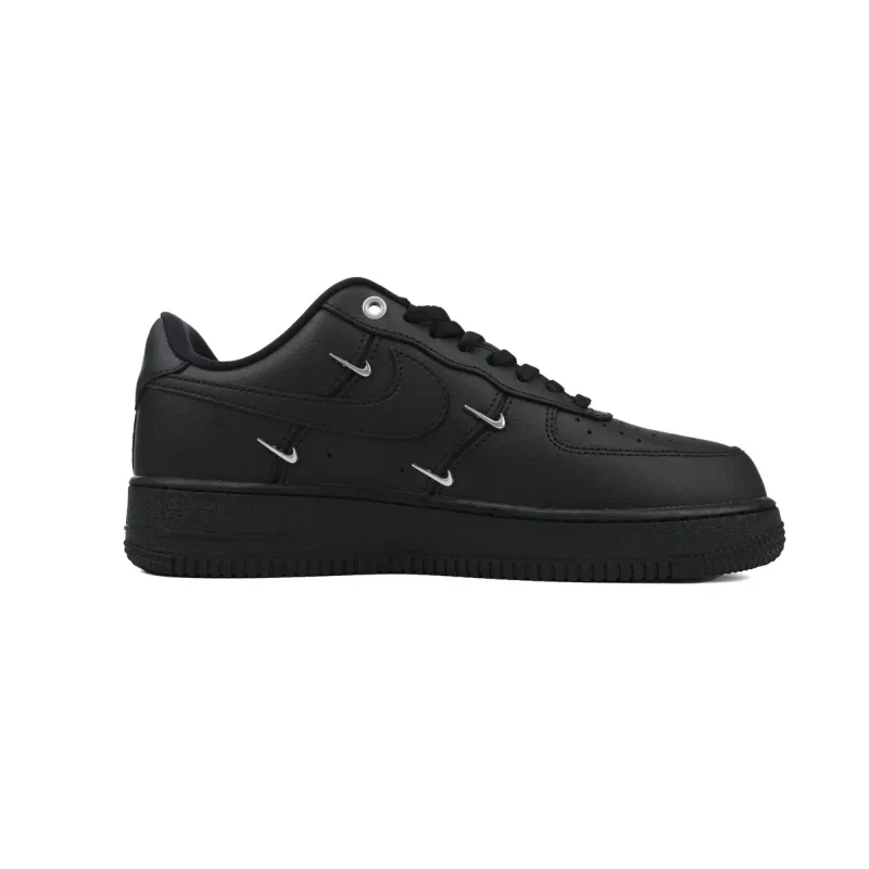 Nike Air Force 1 Low Black Silver Mini Swoosh  HQ1180-001