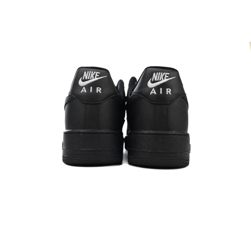 Nike Air Force 1 Low Black Silver Mini Swoosh  HQ1180-001