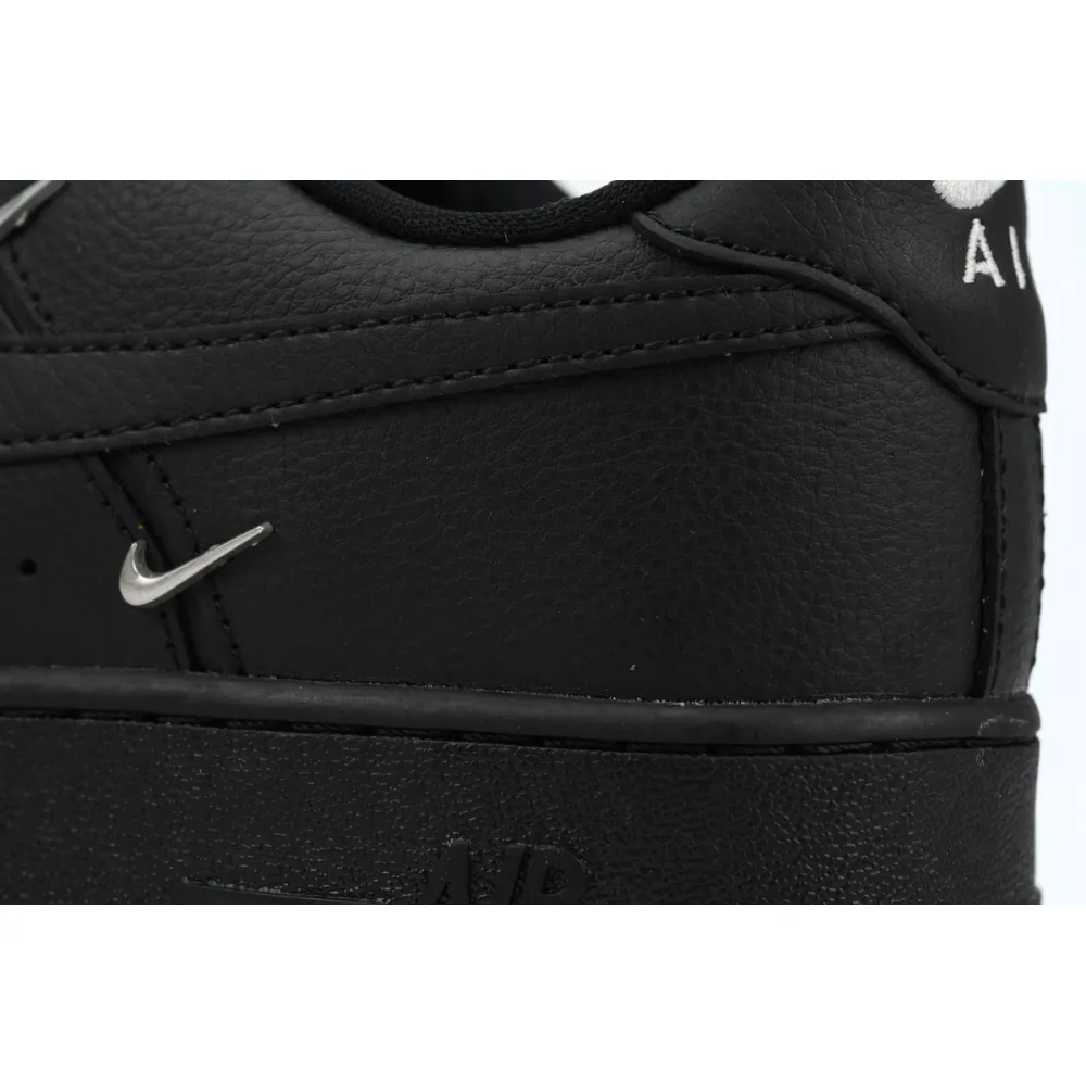 Nike Air Force 1 Low Black Silver Mini Swoosh  HQ1180-001
