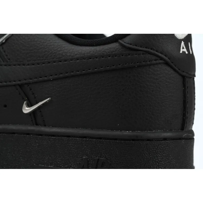 Nike Air Force 1 Low Black Silver Mini Swoosh  HQ1180-001