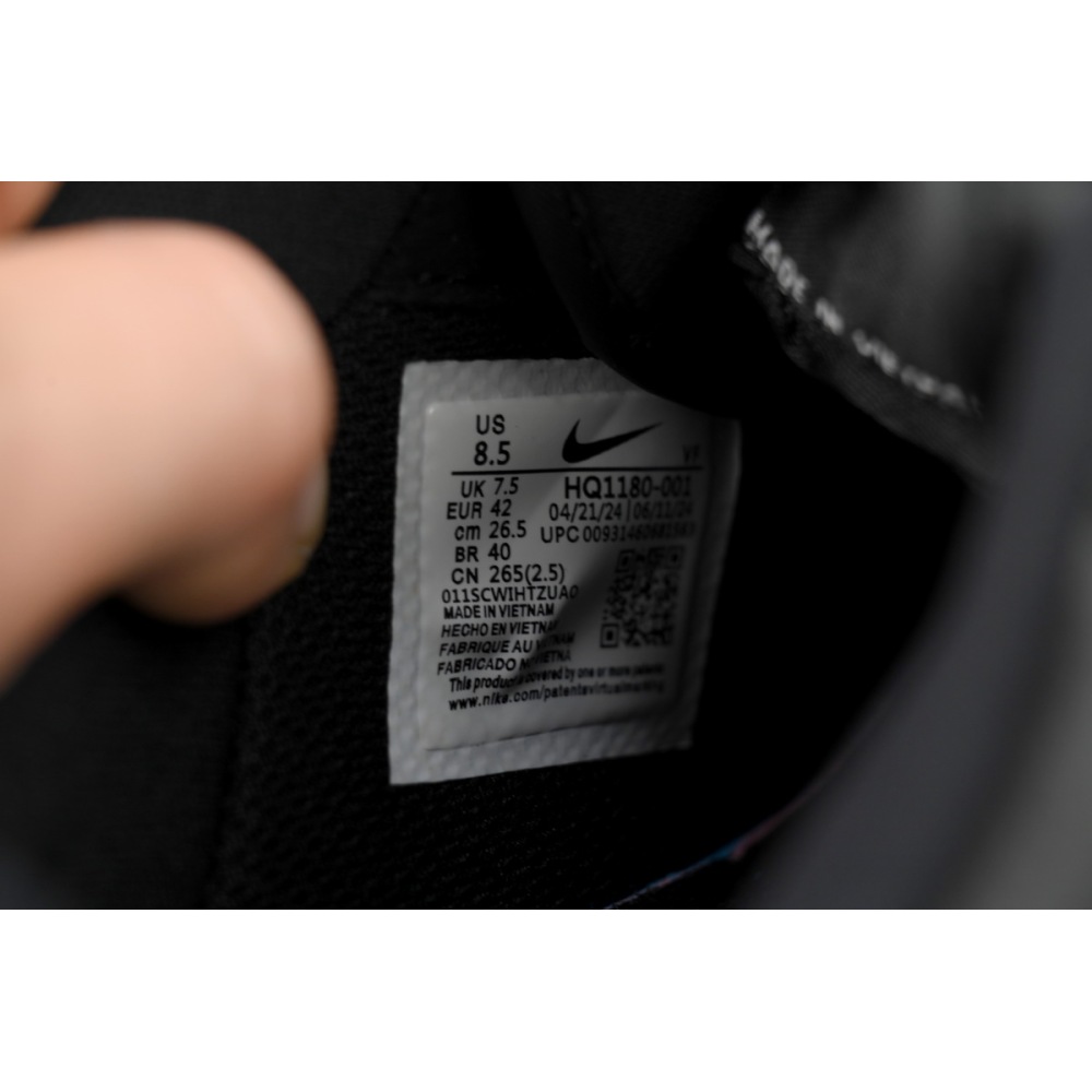 Nike Air Force 1 Low Black Silver Mini Swoosh  HQ1180-001