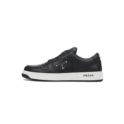 Prada Downtown Low Top Sneakers Leather Black Black White  2EE364_3LJ6_F0002 01