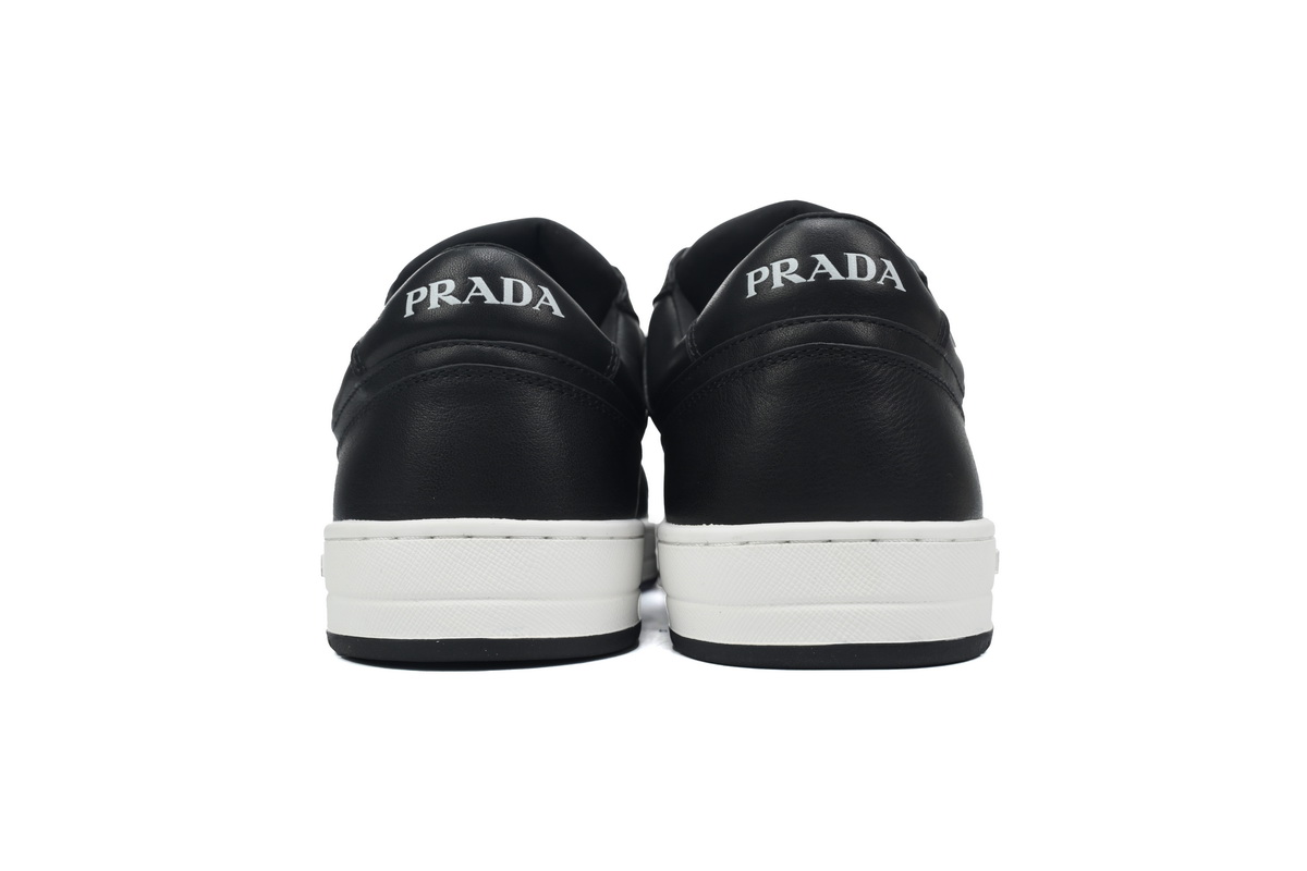 Prada Downtown Low Top Sneakers Leather Black Black White  2EE364_3LJ6_F0002