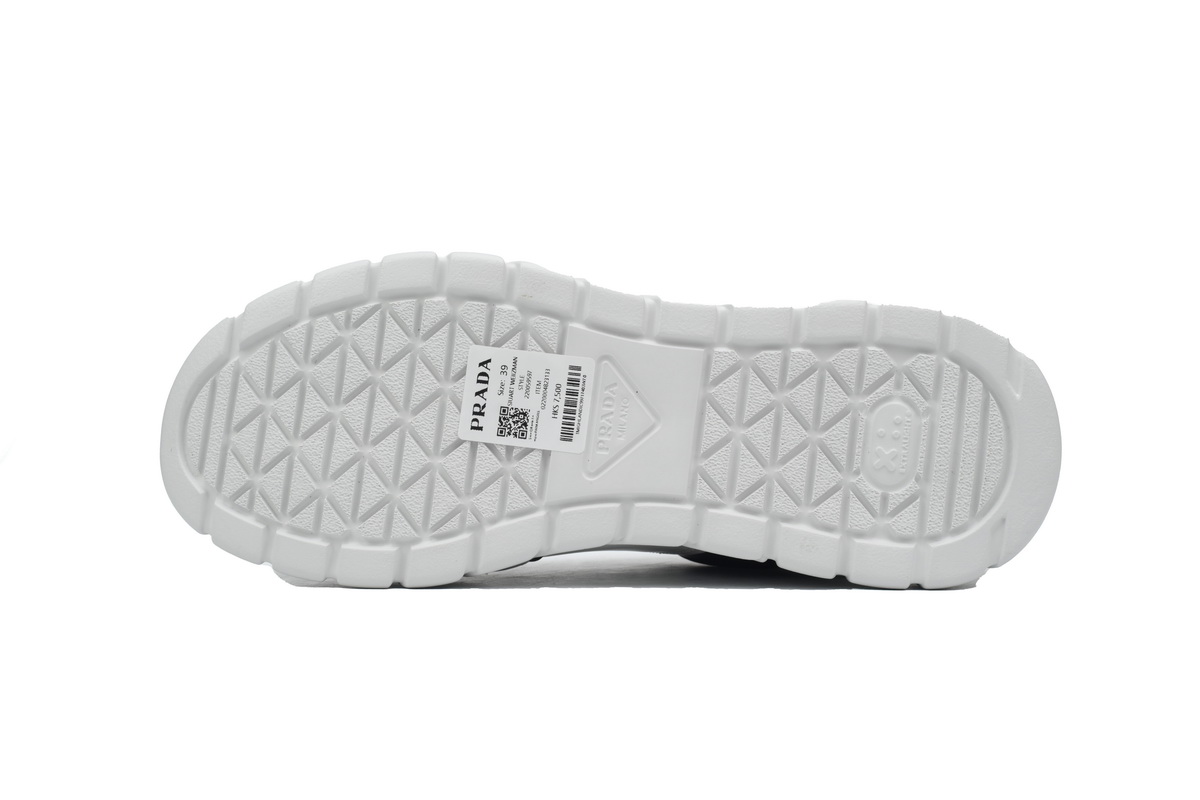 Prada Voluminous Sneakers Leather White Black  2EE378_3LJ6_F0964