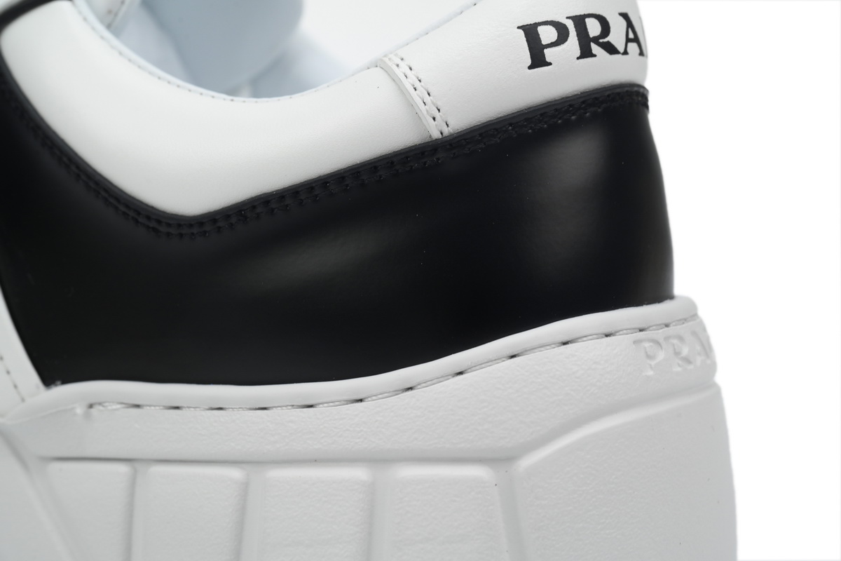 Prada Voluminous Sneakers Leather White Black  2EE378_3LJ6_F0964