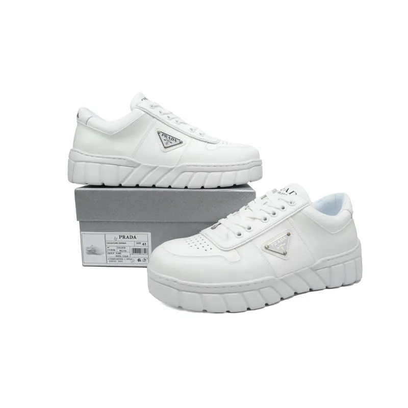 Prada Voluminous Sneakers Leather White White  2EE378_3LJ6_F0009