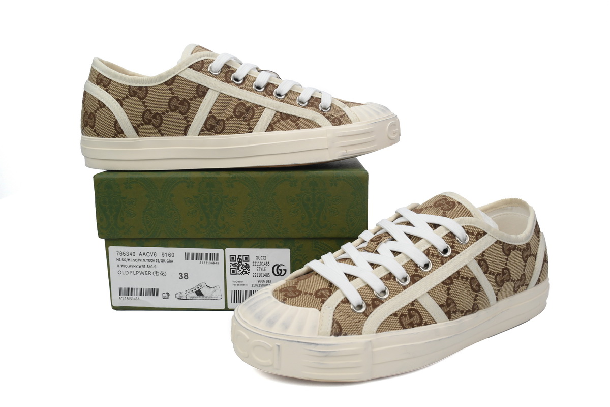 GUCCI Canvas Sneakers Shell Apricot